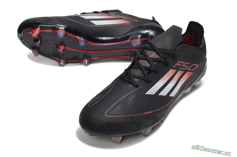 Men's Adidas F50 Elite FG Firm Ground Low-Tops Football Boots - Black/Silver/Red 3