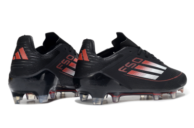 Men's Adidas F50 Elite FG Firm Ground Low-Tops Football Boots - Black/Silver/Red