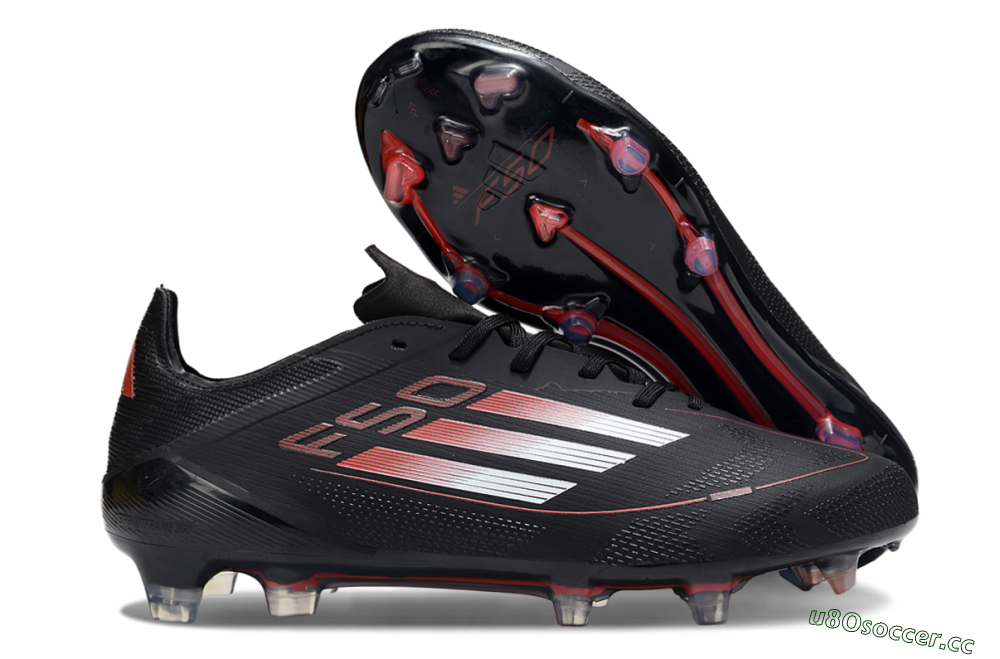 Men's Adidas F50 Elite FG Firm Ground Low-Tops Football Boots - Black/Silver/Red 2