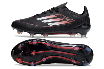 Men's Adidas F50 Elite FG Firm Ground Low-Tops Football Boots - Black/Silver/Red