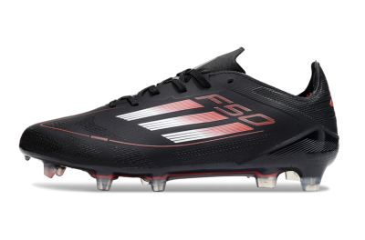 Men's Adidas F50 Elite FG Firm Ground Low-Tops Football Boots - Black/Silver/Red