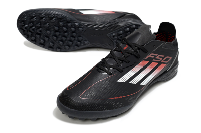 Men's Adidas F50 Elite TF Artificial Turf Low-Tops Football Shoes - Black/Silver/Red