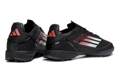 Men's Adidas F50 Elite TF Artificial Turf Low-Tops Football Shoes - Black/Silver/Red