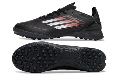 Men's Adidas F50 Elite TF Artificial Turf Low-Tops Football Shoes - Black/Silver/Red