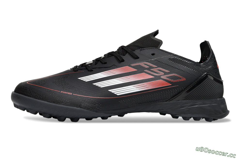 Men's Adidas F50 Elite TF Artificial Turf Low-Tops Football Shoes - Black/Silver/Red 0