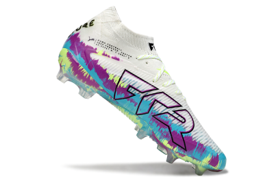 Unisex Puma Future 8 Ultimate FG Firm Ground Low-Tops Football Boots - White/Purple/Yellow/Blue