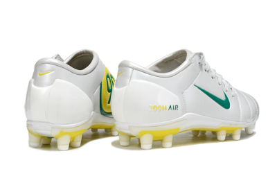 Men's Nike Air Zoom Total 90 III FG Firm Ground Low-Tops Football Boots - White/Green/Yellow