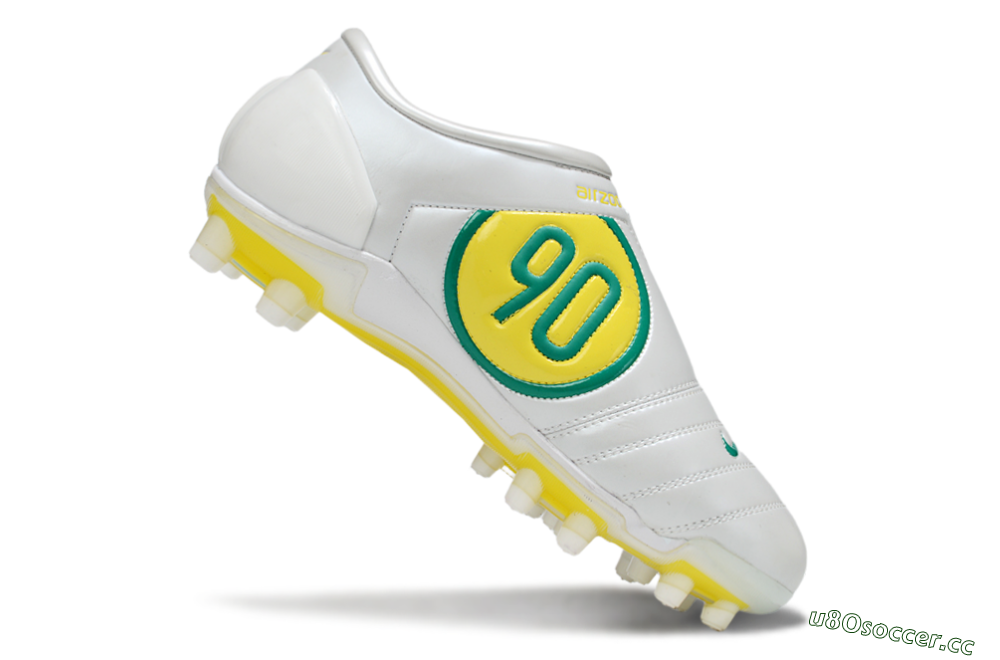 Men's Nike Air Zoom Total 90 III FG Firm Ground Low-Tops Football Boots - White/Green/Yellow 4
