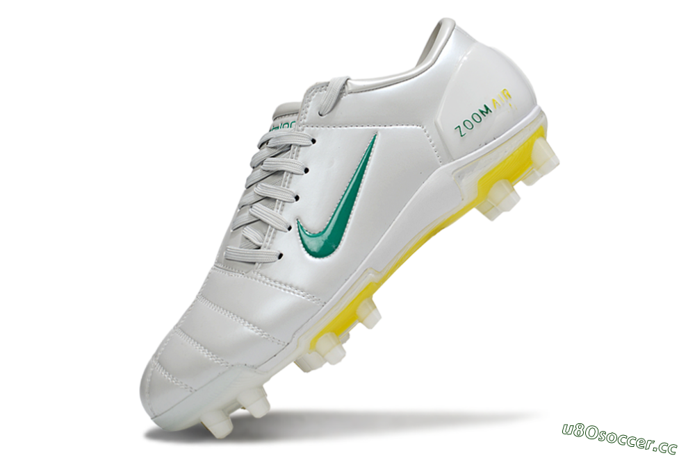 Men's Nike Air Zoom Total 90 III FG Firm Ground Low-Tops Football Boots - White/Green/Yellow 5
