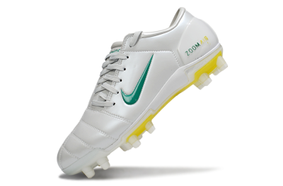 Men's Nike Air Zoom Total 90 III FG Firm Ground Low-Tops Football Boots - White/Green/Yellow
