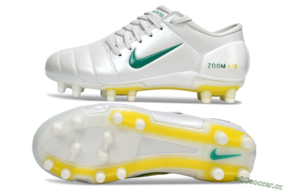 Men's Nike Air Zoom Total 90 III FG Firm Ground Low-Tops Football Boots - White/Green/Yellow 1
