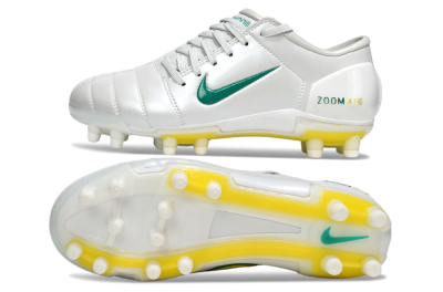 Men's Nike Air Zoom Total 90 III FG Firm Ground Low-Tops Football Boots - White/Green/Yellow