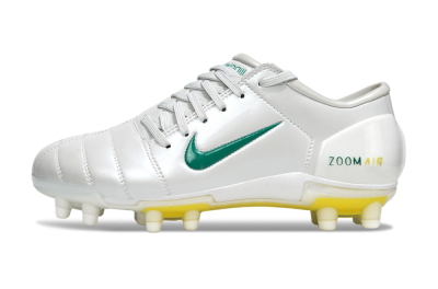 Men's Nike Air Zoom Total 90 III FG Firm Ground Low-Tops Football Boots - White/Green/Yellow