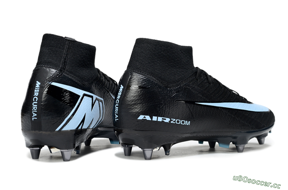 Men's Nike Air Zoom Mercurial Superfly 10 Elite SG Soft Ground High-Tops Football Boots - Black/Jade 6
