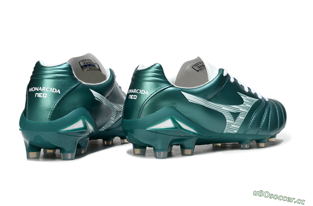 Men's Mizuno Morelia Neo 4 FG Firm Ground Low-Tops Football Boots - Green/White 6