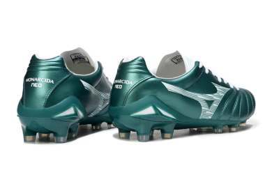 Men's Mizuno Morelia Neo 4 FG Firm Ground Low-Tops Football Boots - Green/White