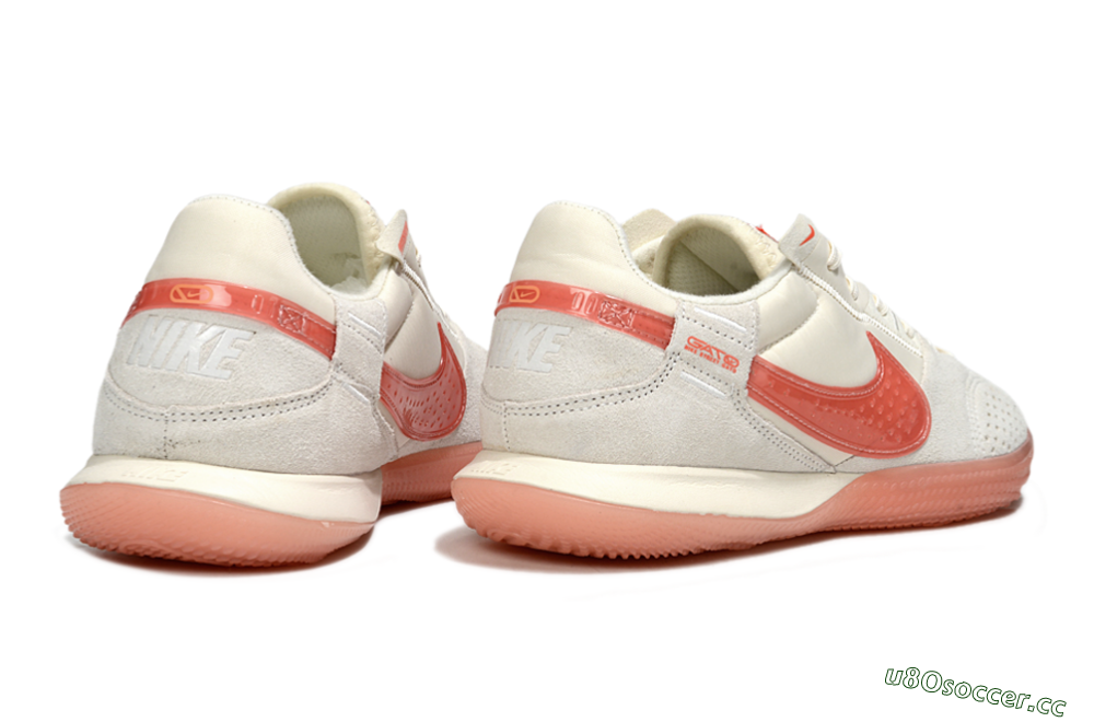 Men's Nike Street Gato IC Indoor & Futsal Low-Tops Football Shoes - Beige/Grey/Red 6
