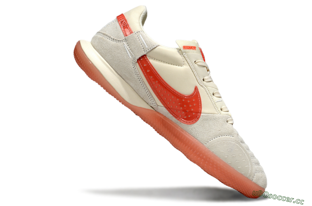 Men's Nike Street Gato IC Indoor & Futsal Low-Tops Football Shoes - Beige/Grey/Red 4