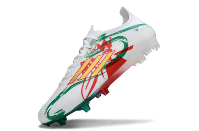 Unisex Adidas F50 Elite FG Firm Ground Low-Tops Football Boots - White/Green/Gold/Red