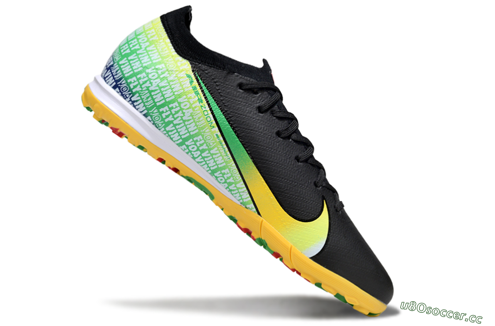 Unisex Nike Air Zoom Mercurial Vapor 16 Elite TF Artificial Turf Low-Tops Football Shoes - Black/Yellow/Red 4