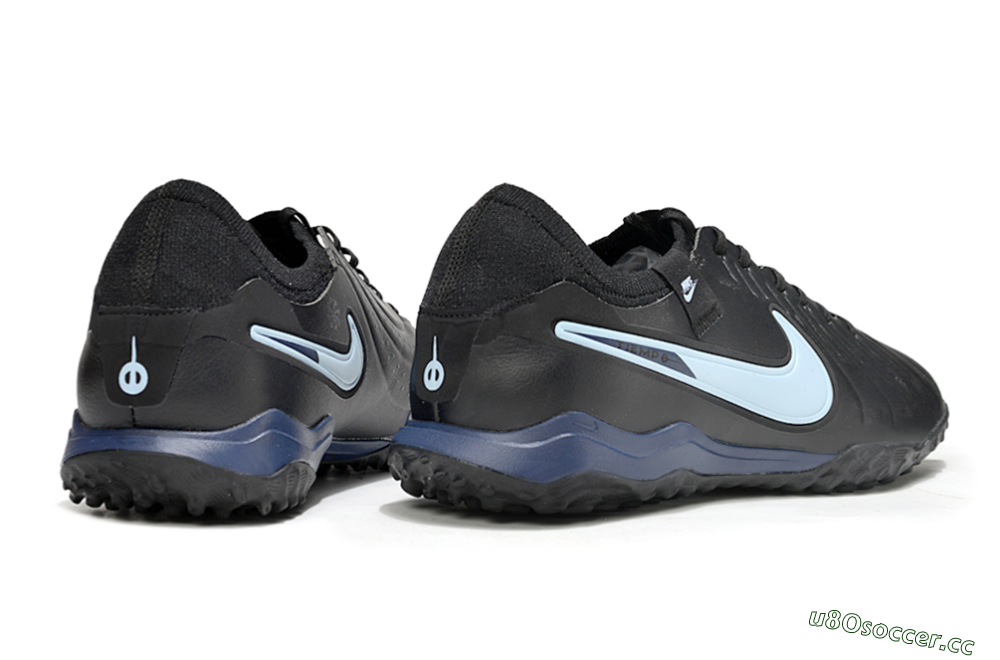Men's Nike Tiempo Legend 10 Pro TF Artificial Turf Low-Tops Football Shoes - Black/Jade/Blue 6