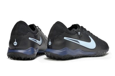 Men's Nike Tiempo Legend 10 Pro TF Artificial Turf Low-Tops Football Shoes - Black/Jade/Blue