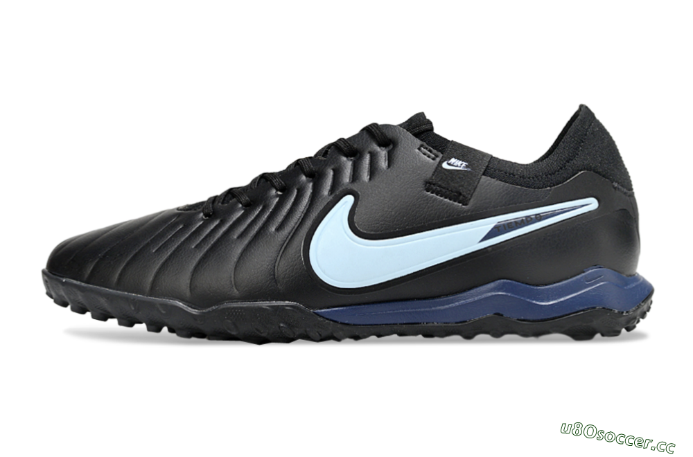 Men's Nike Tiempo Legend 10 Pro TF Artificial Turf Low-Tops Football Shoes - Black/Jade/Blue 0