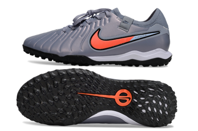 Men's Nike Tiempo Legend 10 Pro TF Artificial Turf Low-Tops Football Shoes - Blue/Jade/Red