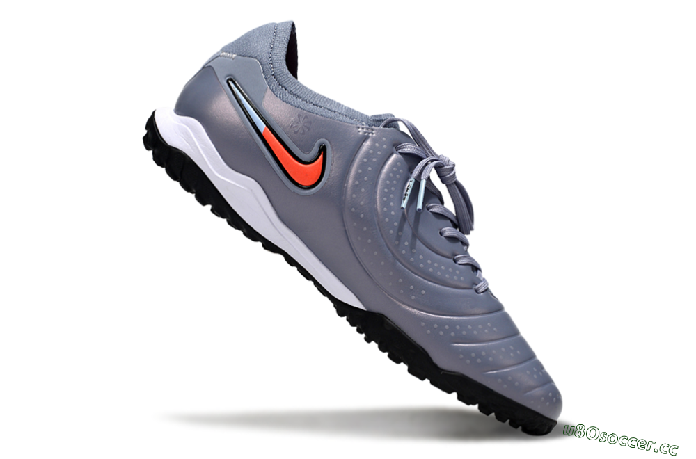 Men's Nike Tiempo Legend 10 Pro TF Artificial Turf Low-Tops Football Shoes - Blue/Jade/Red 4