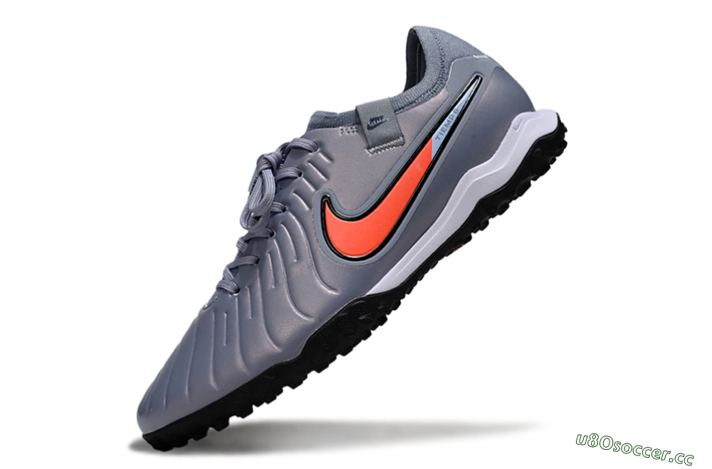 Men's Nike Tiempo Legend 10 Pro TF Artificial Turf Low-Tops Football Shoes - Blue/Jade/Red 5