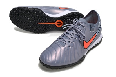 Men's Nike Tiempo Legend 10 Pro TF Artificial Turf Low-Tops Football Shoes - Blue/Jade/Red