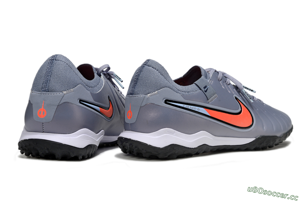 Men's Nike Tiempo Legend 10 Pro TF Artificial Turf Low-Tops Football Shoes - Blue/Jade/Red 6