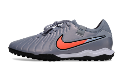 Men's Nike Tiempo Legend 10 Pro TF Artificial Turf Low-Tops Football Shoes - Blue/Jade/Red
