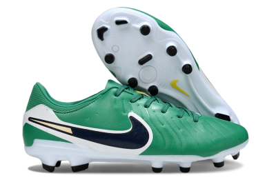 Men's Nike Tiempo Legend 10 Academy FG Firm Ground Low-Tops Football Boots - Green/Blue/Yellow