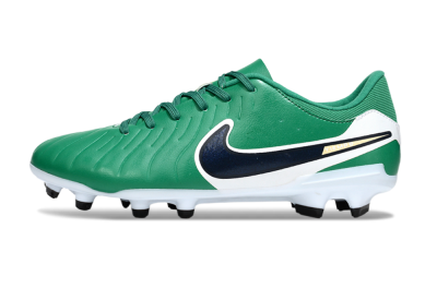 Men's Nike Tiempo Legend 10 Academy FG Firm Ground Low-Tops Football Boots - Green/Blue/Yellow