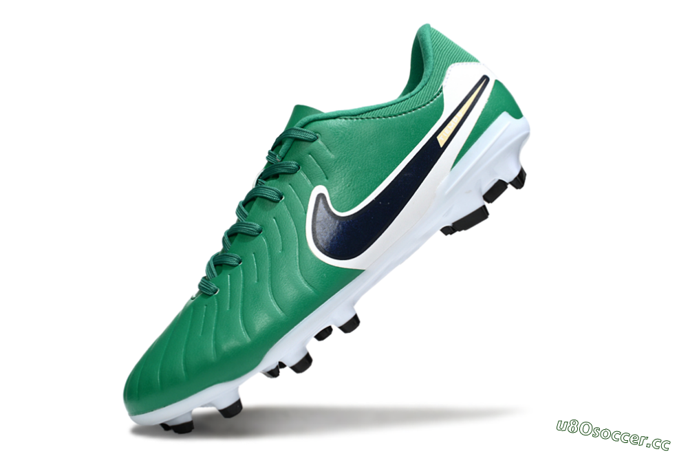 Men's Nike Tiempo Legend 10 Academy FG Firm Ground Low-Tops Football Boots - Green/Blue/Yellow 5