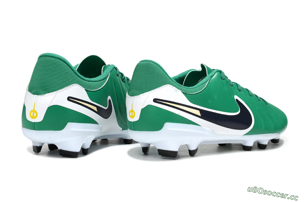 Men's Nike Tiempo Legend 10 Academy FG Firm Ground Low-Tops Football Boots - Green/Blue/Yellow 6