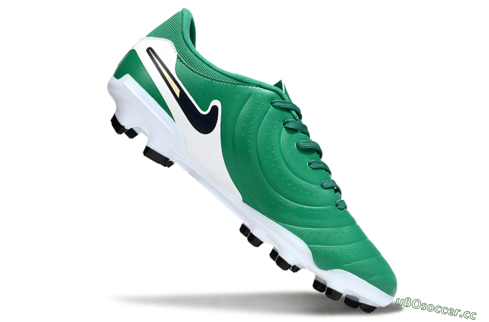 Men's Nike Tiempo Legend 10 Academy FG Firm Ground Low-Tops Football Boots - Green/Blue/Yellow 4