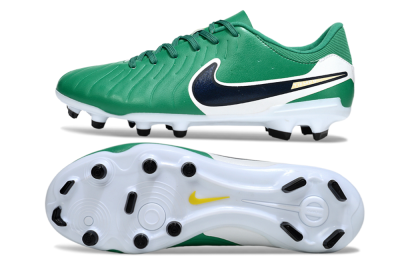 Men's Nike Tiempo Legend 10 Academy FG Firm Ground Low-Tops Football Boots - Green/Blue/Yellow