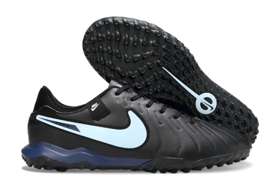 Men's Nike Tiempo Legend 10 Academy TF Artificial Turf Low-Tops Football Shoes - Black/Jade