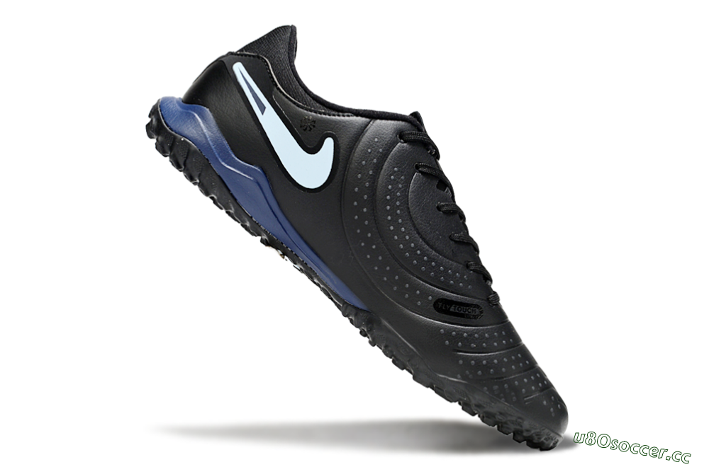Men's Nike Tiempo Legend 10 Academy TF Artificial Turf Low-Tops Football Shoes - Black/Jade 4