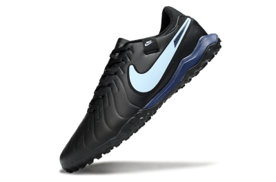 Men's Nike Tiempo Legend 10 Academy TF Artificial Turf Low-Tops Football Shoes - Black/Jade