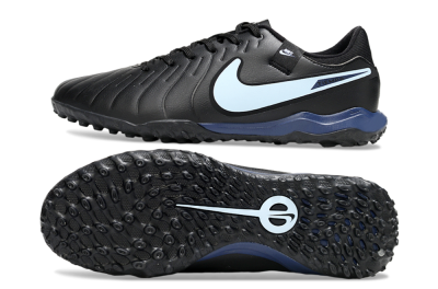 Men's Nike Tiempo Legend 10 Academy TF Artificial Turf Low-Tops Football Shoes - Black/Jade