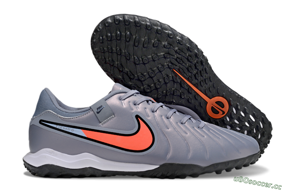 Men's Nike Tiempo Legend 10 Academy TF Artificial Turf Low-Tops Football Shoes - Blue/Jade/Red 2