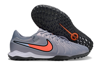 Men's Nike Tiempo Legend 10 Academy TF Artificial Turf Low-Tops Football Shoes - Blue/Jade/Red