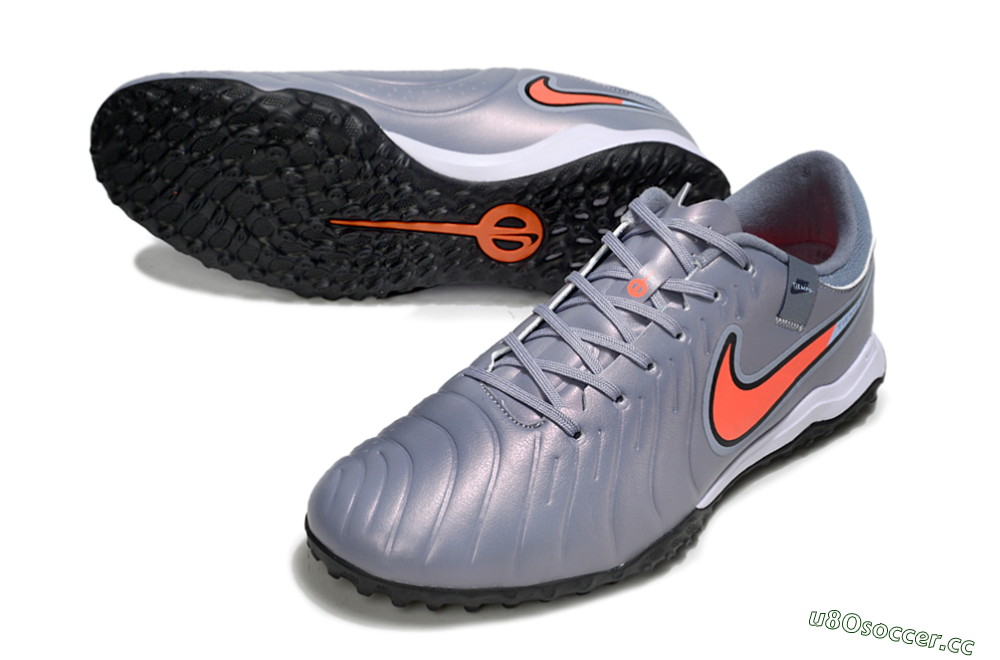 Men's Nike Tiempo Legend 10 Academy TF Artificial Turf Low-Tops Football Shoes - Blue/Jade/Red 3
