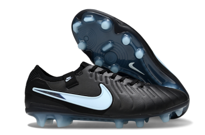 Men's Nike Tiempo Legend 10 Elite FG Firm Ground Low-Tops Football Boots - Black/Jade