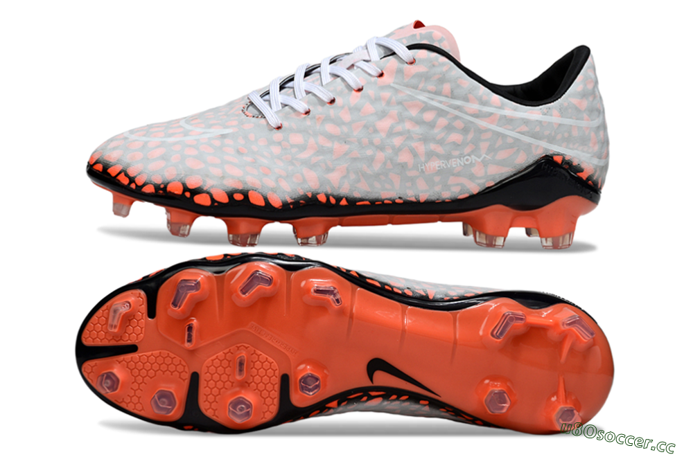 Men's Nike Hypervenom Phantom RGN SE FG Firm Ground Low-Tops Football Boots - Grey/Red/Black 1