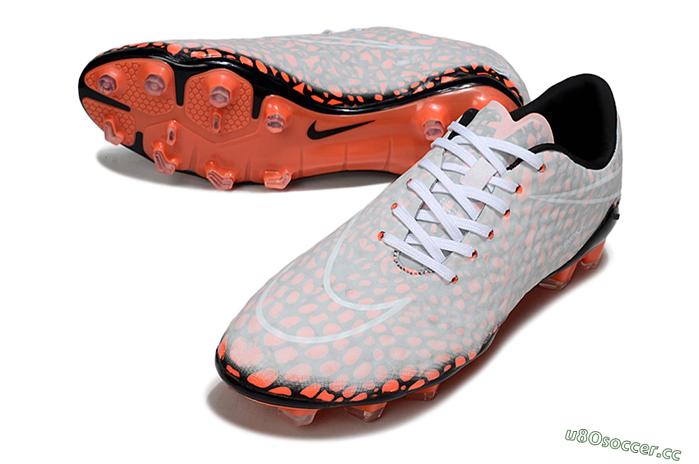 Men's Nike Hypervenom Phantom RGN SE FG Firm Ground Low-Tops Football Boots - Grey/Red/Black 3