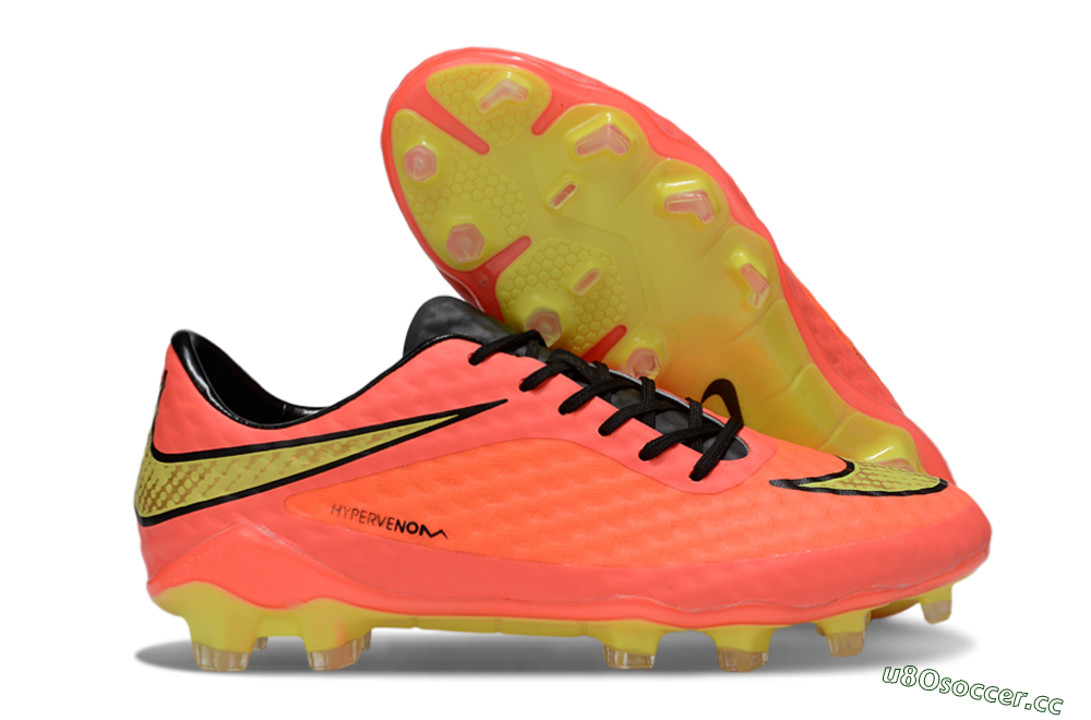 Men's Nike Hypervenom Phantom FG Firm Ground Low-Tops Football Boots - Red/Yellow/Black 2